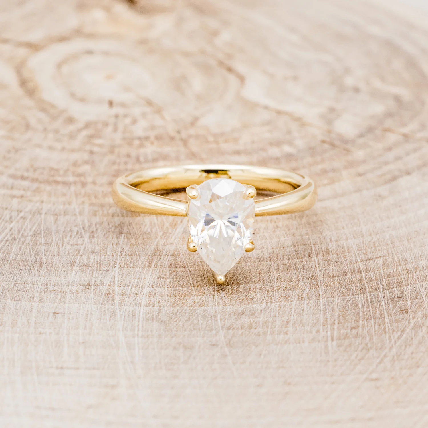 5 PRONG PEAR CUT MOISSANITE SOLITAIRE ENGAGEMENT RING - Image 4