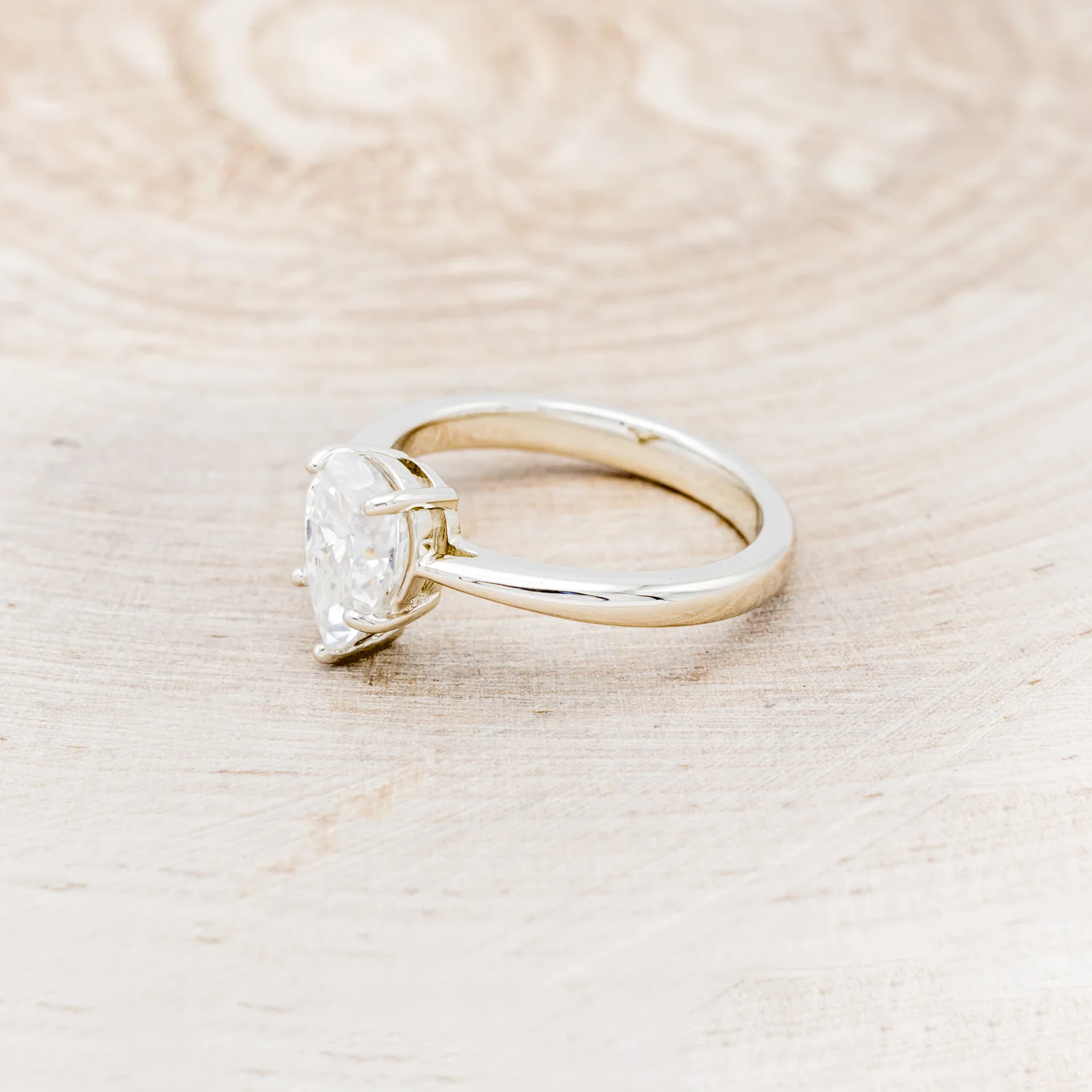 5 PRONG PEAR CUT MOISSANITE SOLITAIRE ENGAGEMENT RING - Image 9