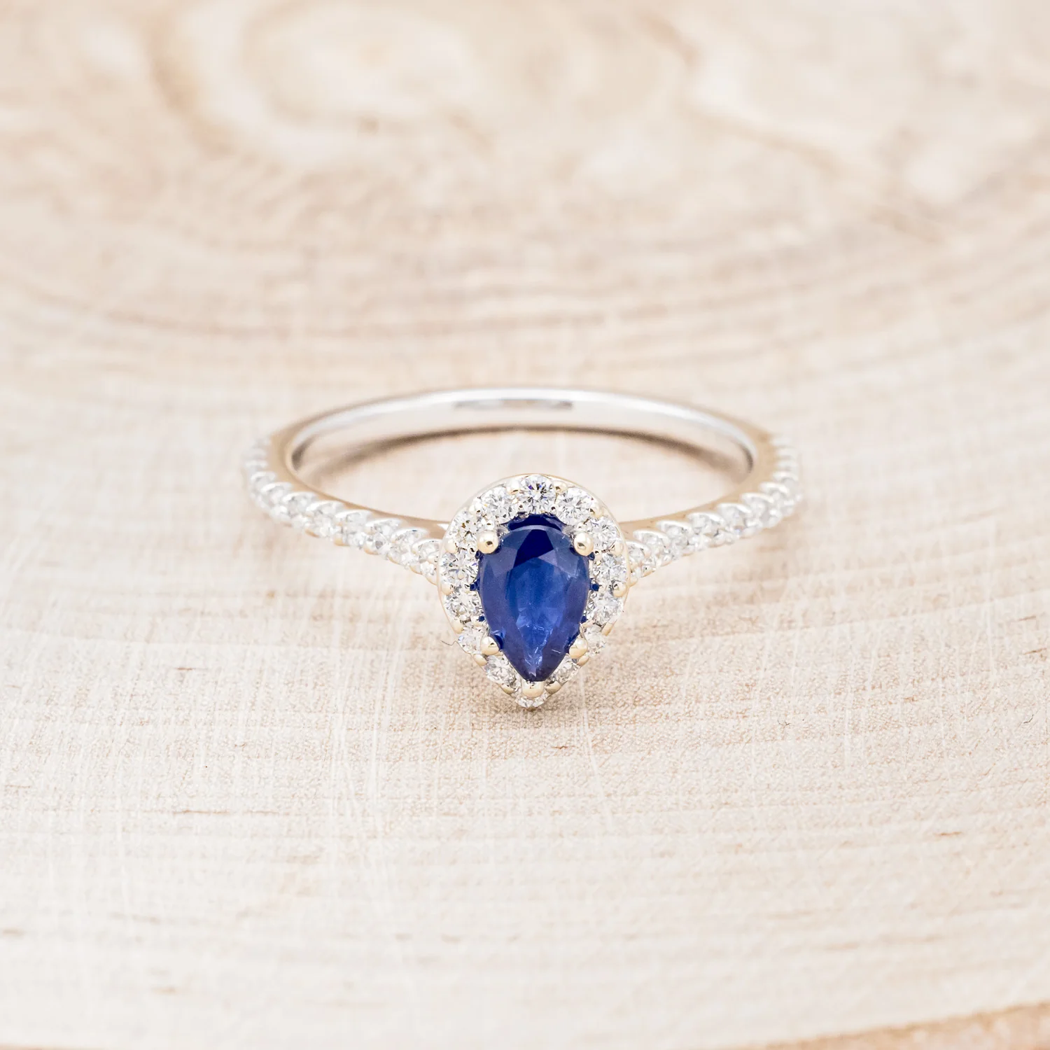 "AGNES" - ENGAGEMENT RING WITH DIAMOND HALO & ACCENTS - Image 17