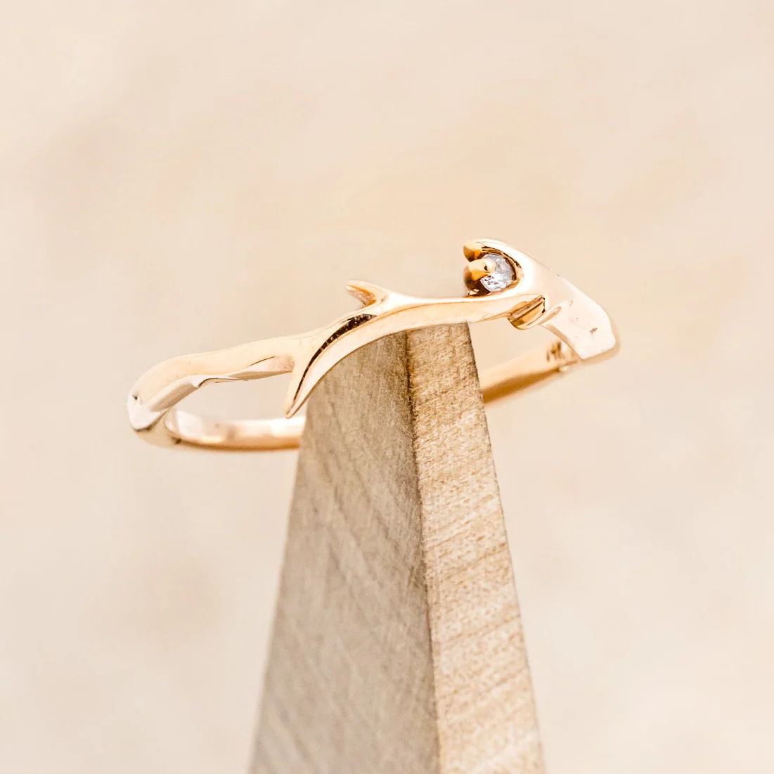 "ARTEMIS" STACKER - ANTLER-STYLE STACKING BAND WITH A BIRTHSTONE ACCENT - Image 12