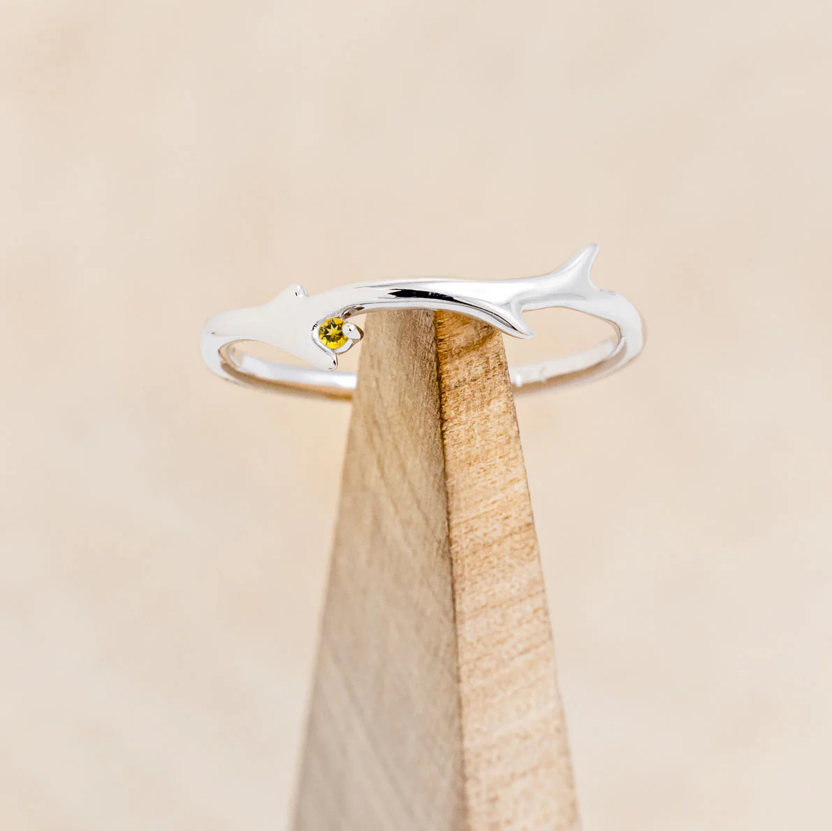 "ARTEMIS" STACKER - ANTLER-STYLE STACKING BAND WITH A BIRTHSTONE ACCENT - Image 31