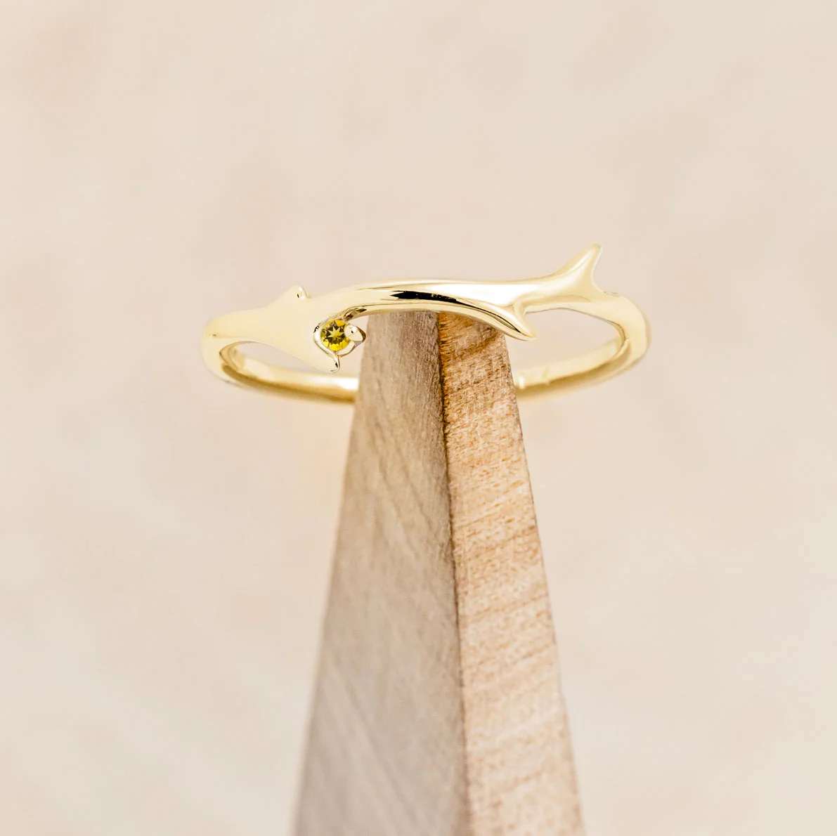"ARTEMIS" STACKER - ANTLER-STYLE STACKING BAND WITH A BIRTHSTONE ACCENT - Image 32
