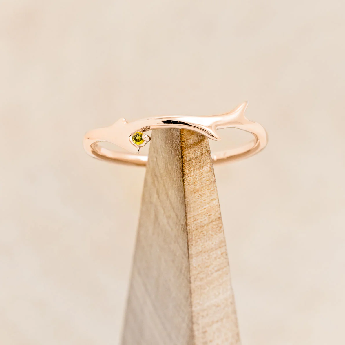 "ARTEMIS" STACKER - ANTLER-STYLE STACKING BAND WITH A BIRTHSTONE ACCENT - Image 33