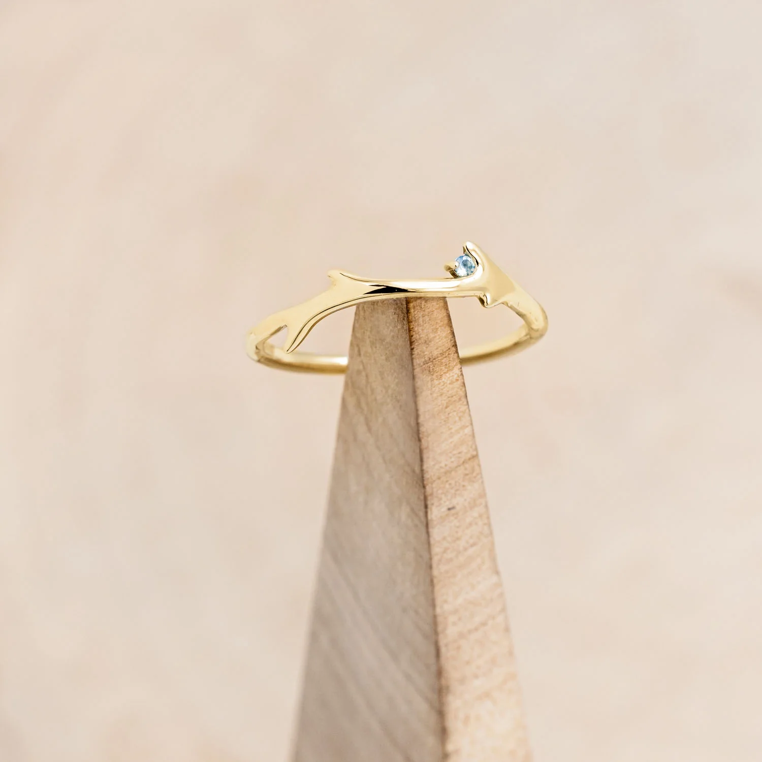 "ARTEMIS" STACKER - ANTLER-STYLE STACKING BAND WITH A BIRTHSTONE ACCENT - Image 35