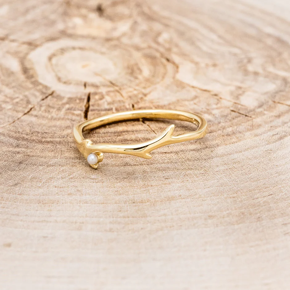 "ARTEMIS" STACKER - ANTLER-STYLE STACKING BAND WITH A BIRTHSTONE ACCENT - Image 39