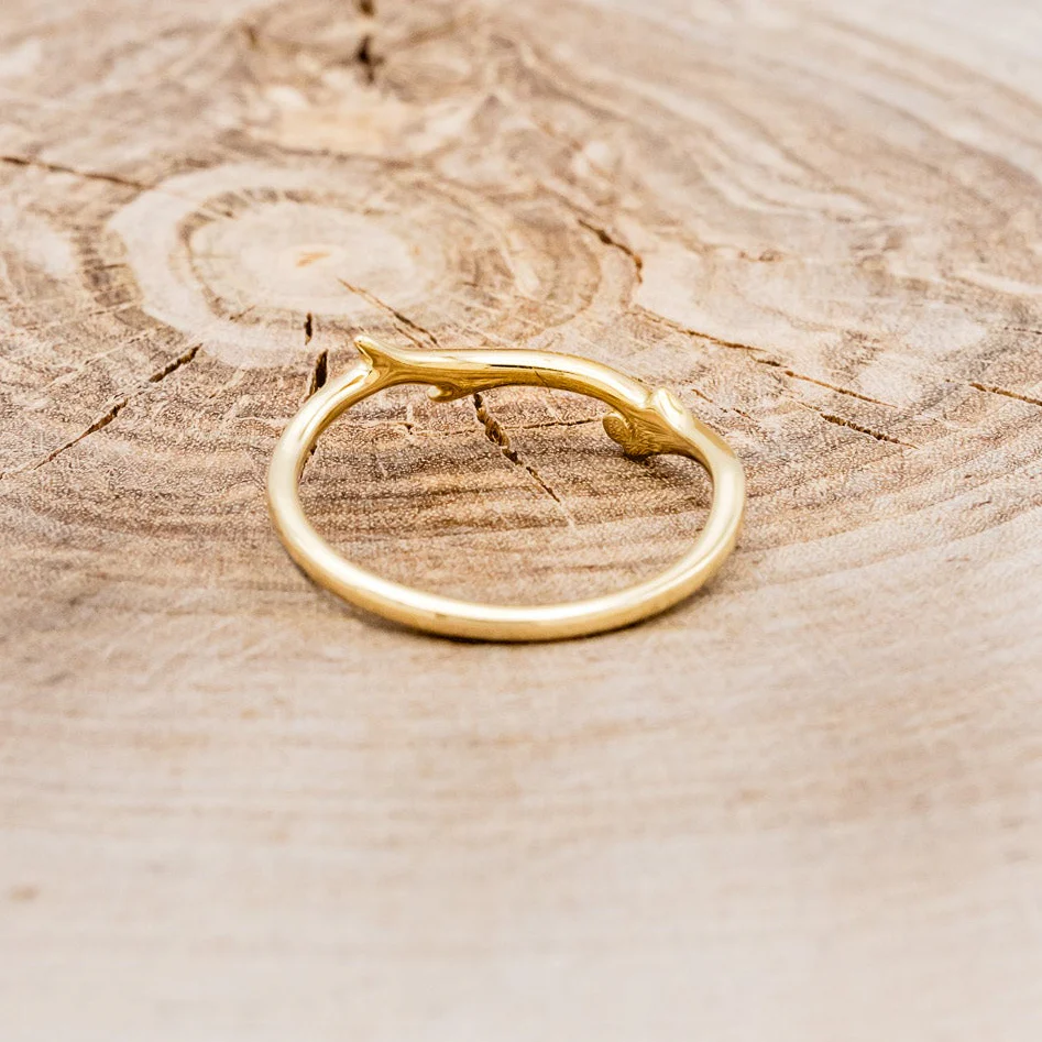 "ARTEMIS" STACKER - ANTLER-STYLE STACKING BAND WITH A BIRTHSTONE ACCENT - Image 40