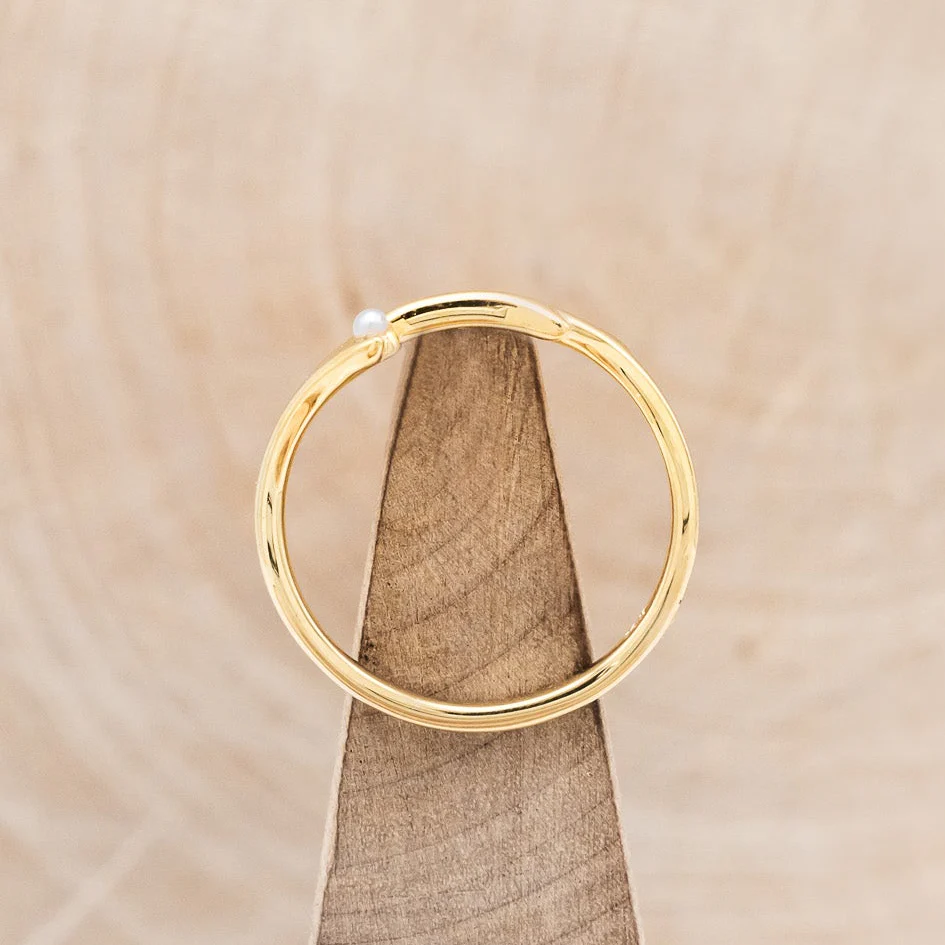 "ARTEMIS" STACKER - ANTLER-STYLE STACKING BAND WITH A BIRTHSTONE ACCENT - Image 41