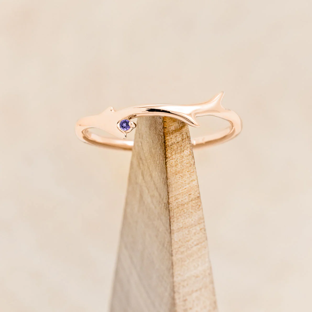 "ARTEMIS" STACKER - ANTLER-STYLE STACKING BAND WITH A BIRTHSTONE ACCENT - Image 6