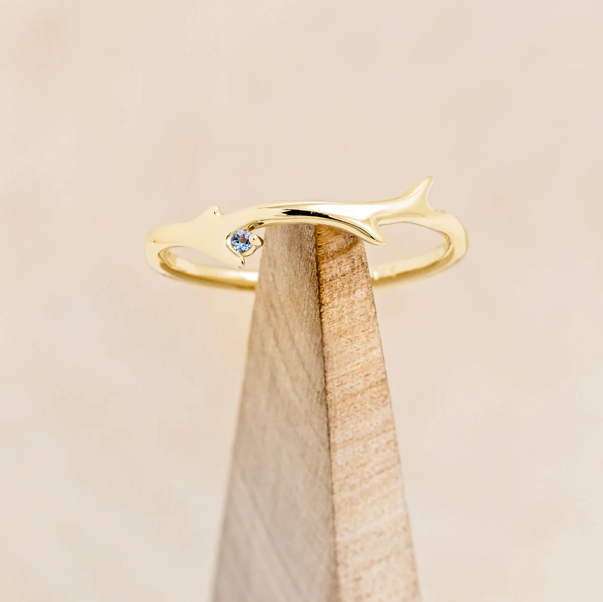 "ARTEMIS" STACKER - ANTLER-STYLE STACKING BAND WITH A BIRTHSTONE ACCENT - Image 8