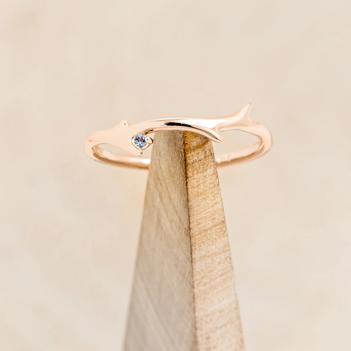 "ARTEMIS" STACKER - ANTLER-STYLE STACKING BAND WITH A BIRTHSTONE ACCENT - Image 9