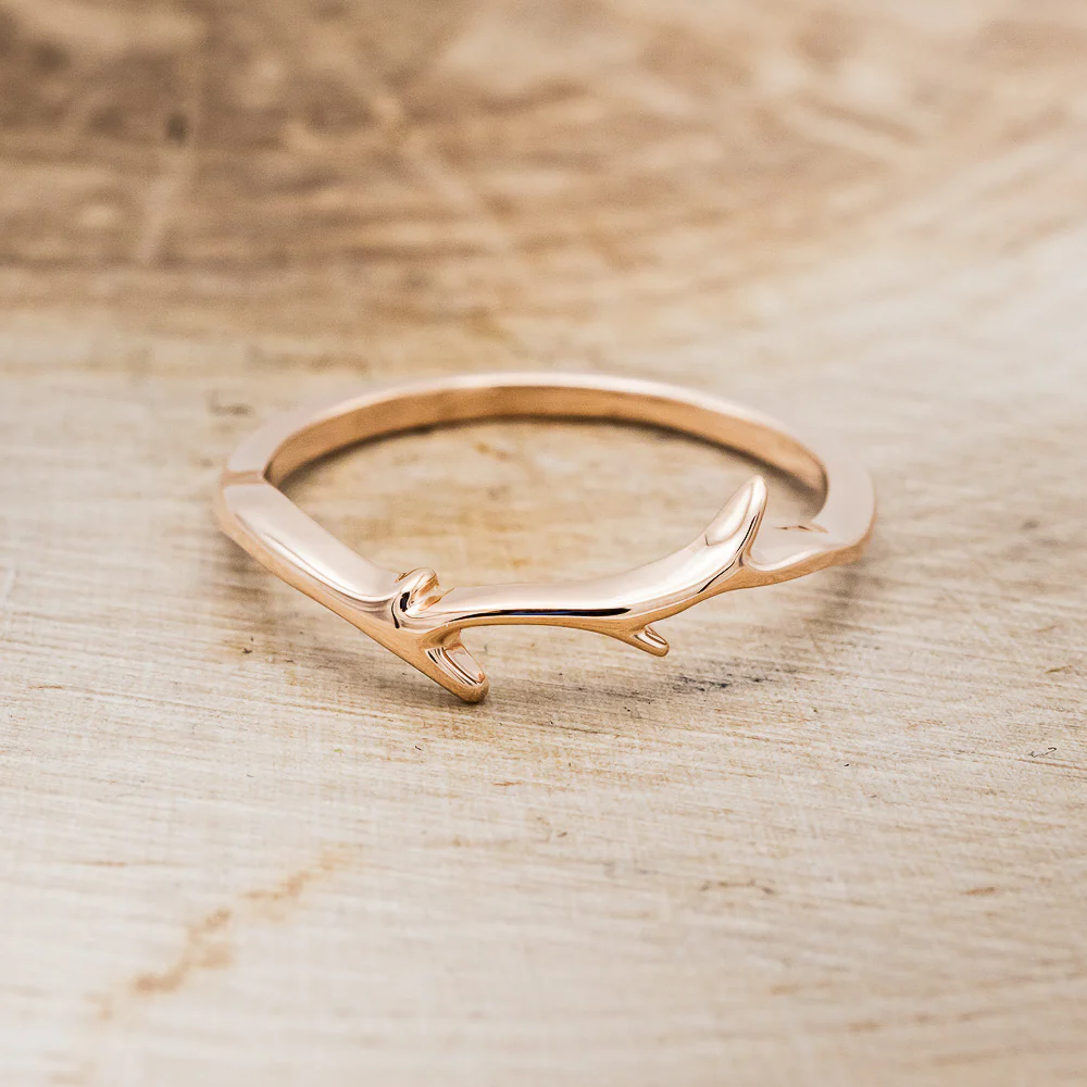 "ARTEMIS" STACKER - 14K GOLD ANTLER-STYLE STACKING BAND - Image 8