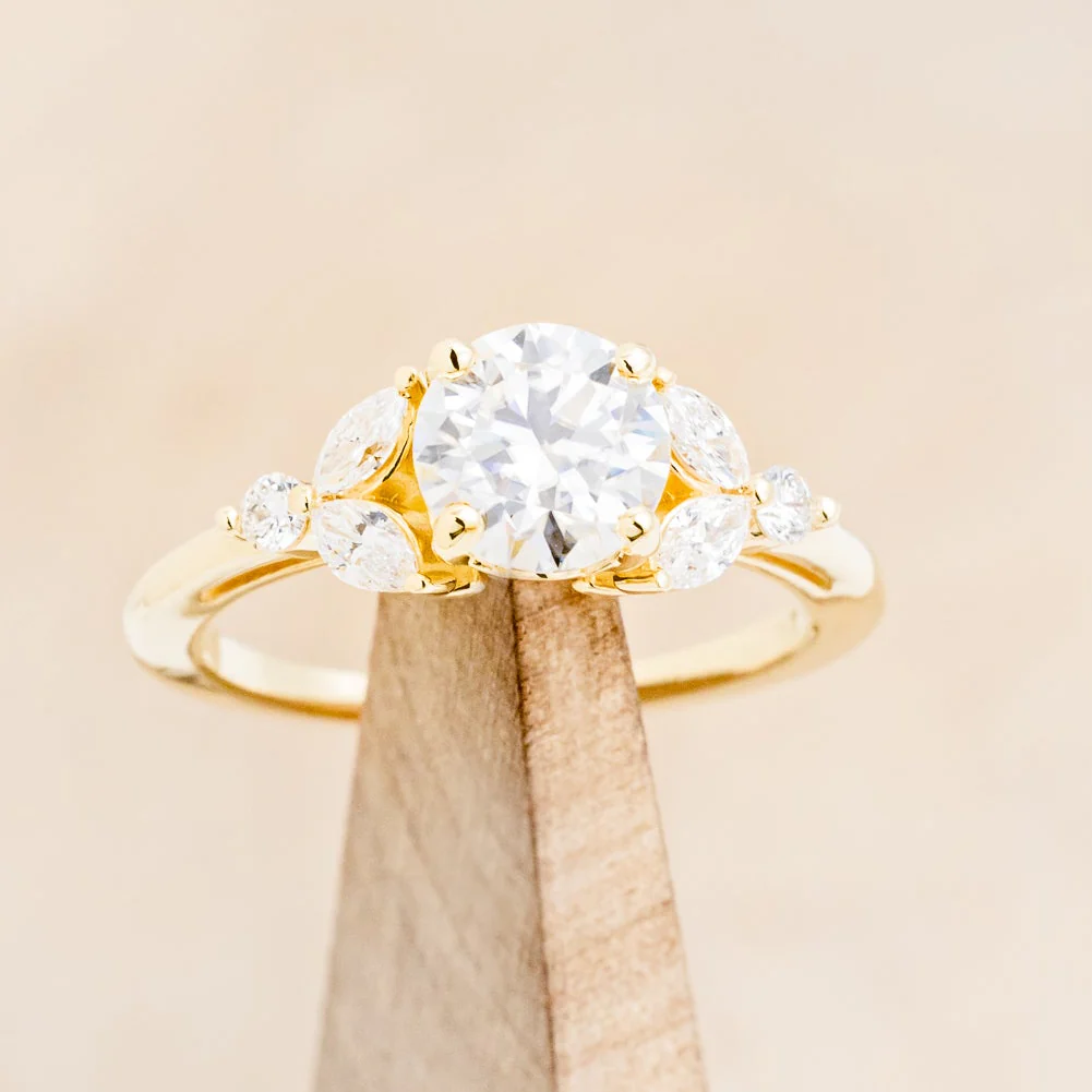 "BLOSSOM" - ROUND CUT ENGAGEMENT RING WITH DIAMOND ACCENTS - Image 14