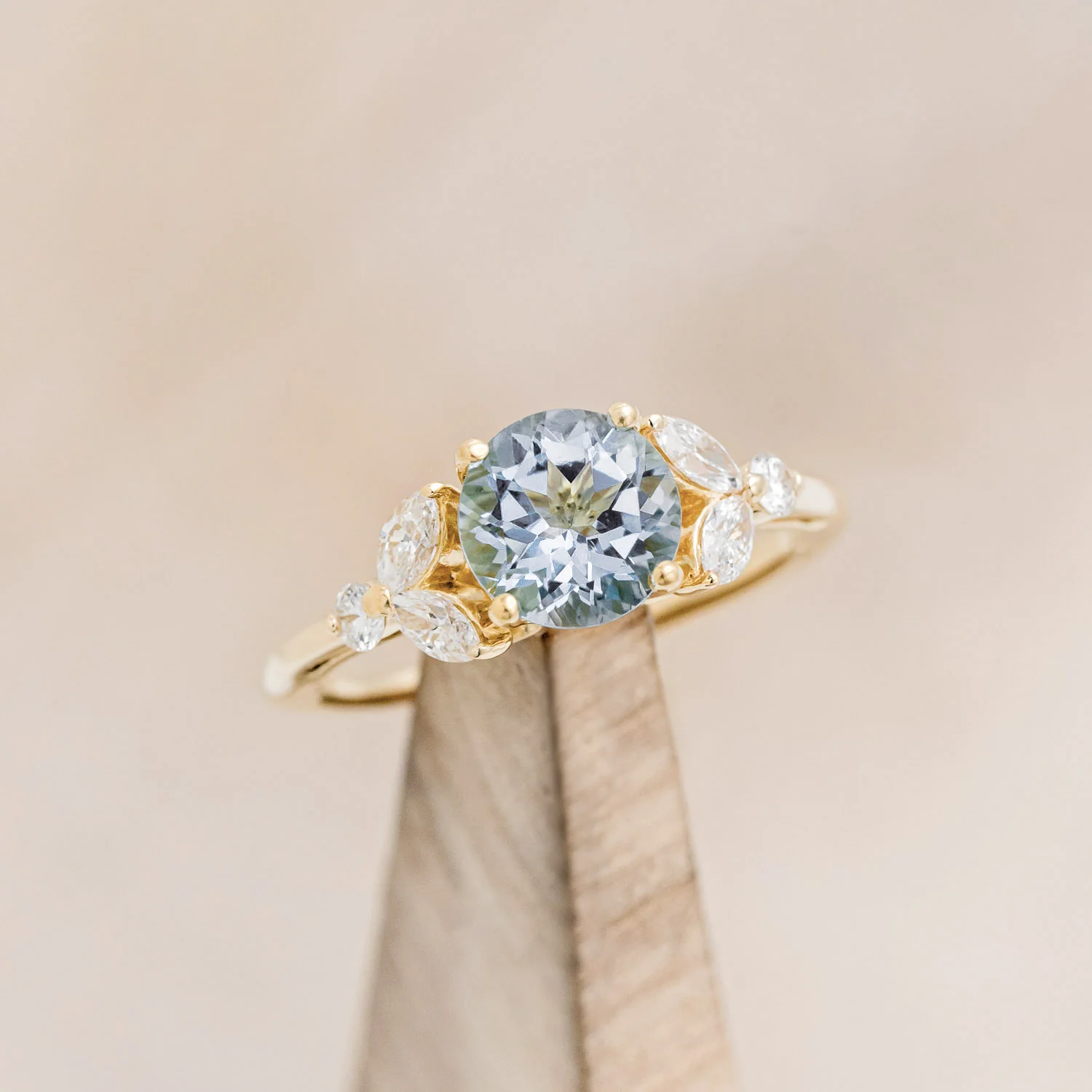 "BLOSSOM" - ROUND CUT ENGAGEMENT RING WITH DIAMOND ACCENTS - Image 20