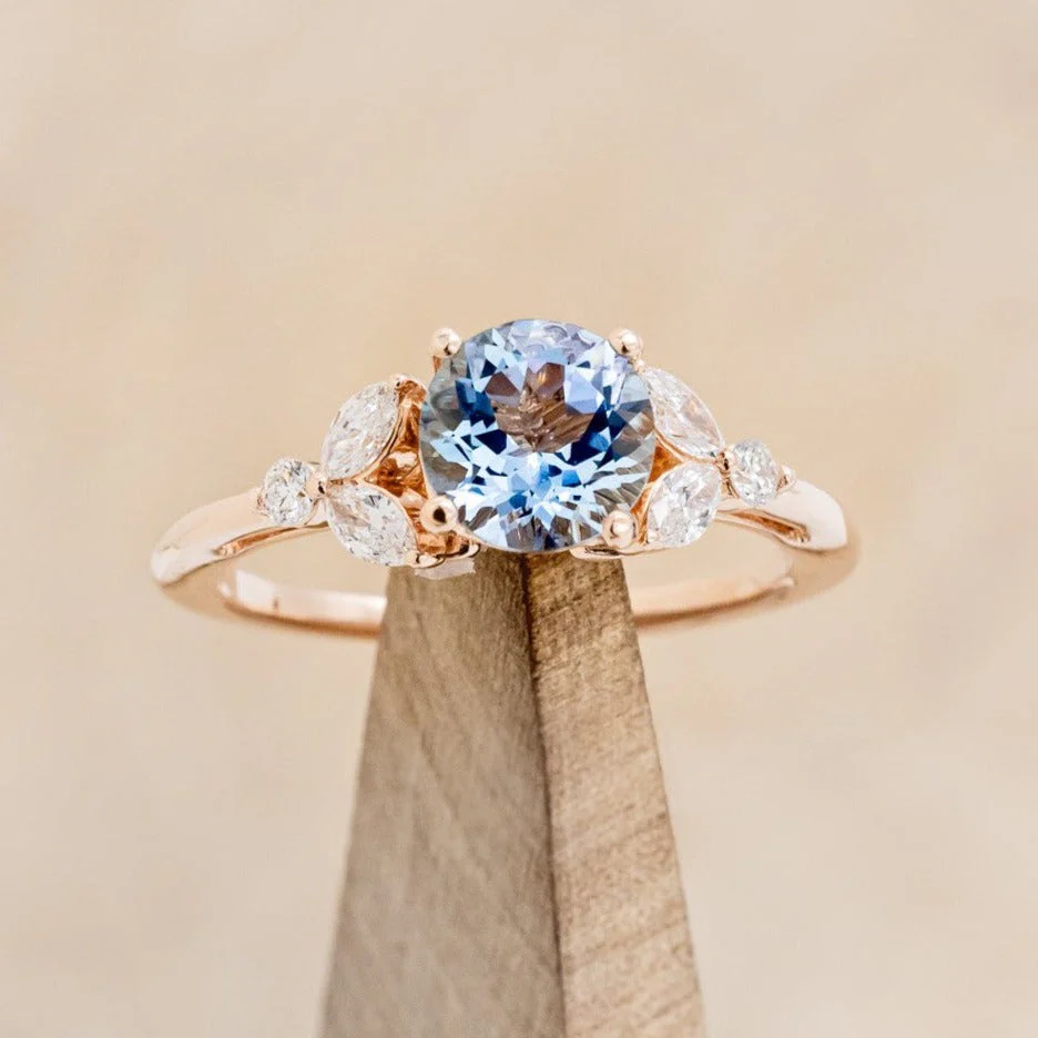 "BLOSSOM" - ROUND CUT ENGAGEMENT RING WITH DIAMOND ACCENTS - Image 22