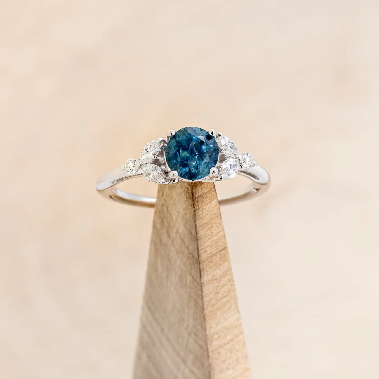 "BLOSSOM" - ROUND CUT ENGAGEMENT RING WITH DIAMOND ACCENTS - Image 24