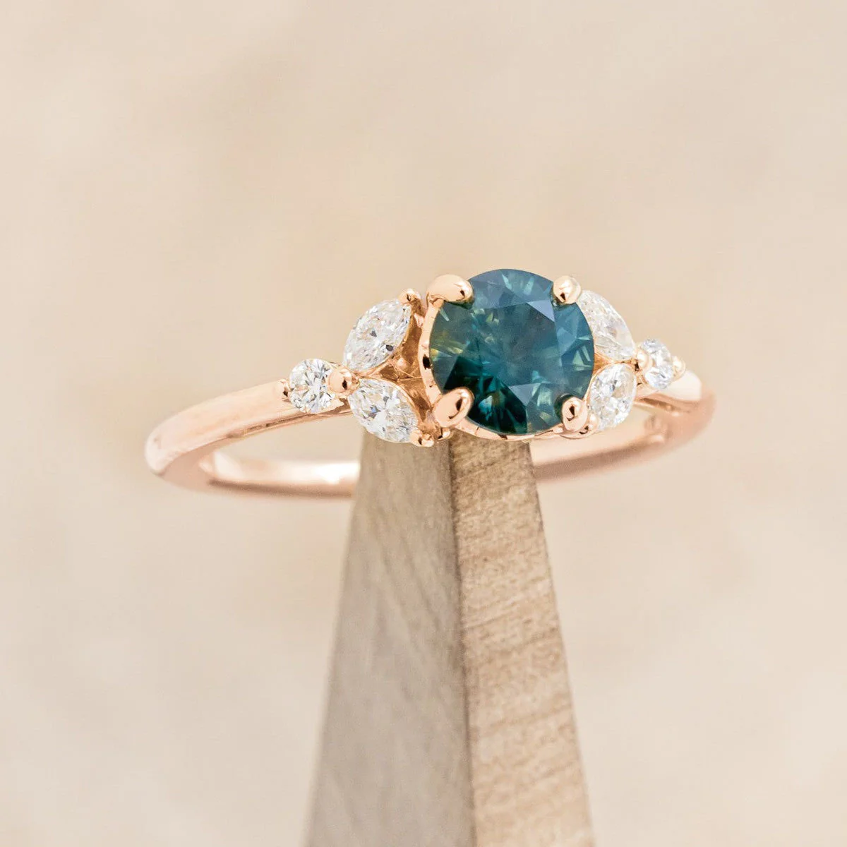 "BLOSSOM" - ROUND CUT ENGAGEMENT RING WITH DIAMOND ACCENTS - Image 25