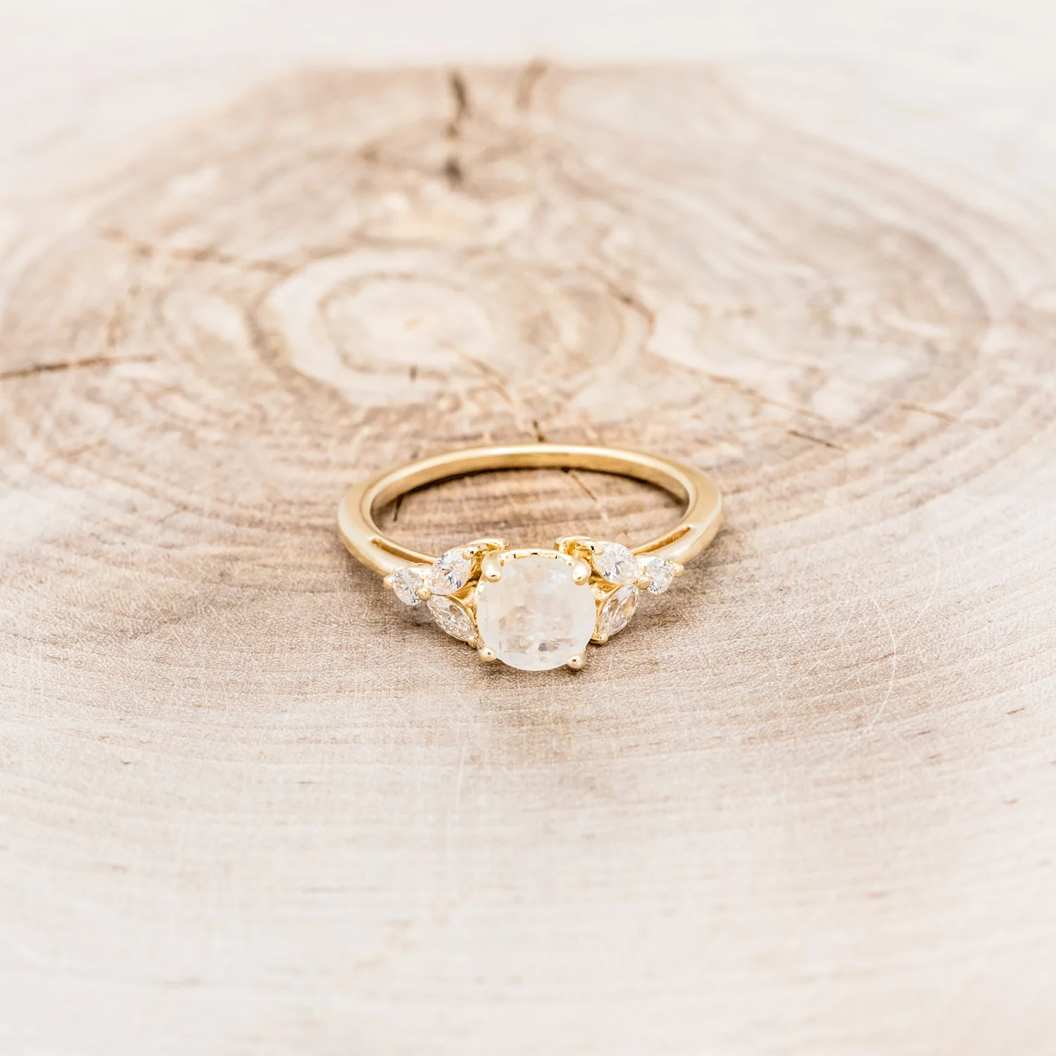 "BLOSSOM" - ROUND CUT ENGAGEMENT RING WITH DIAMOND ACCENTS - Image 27