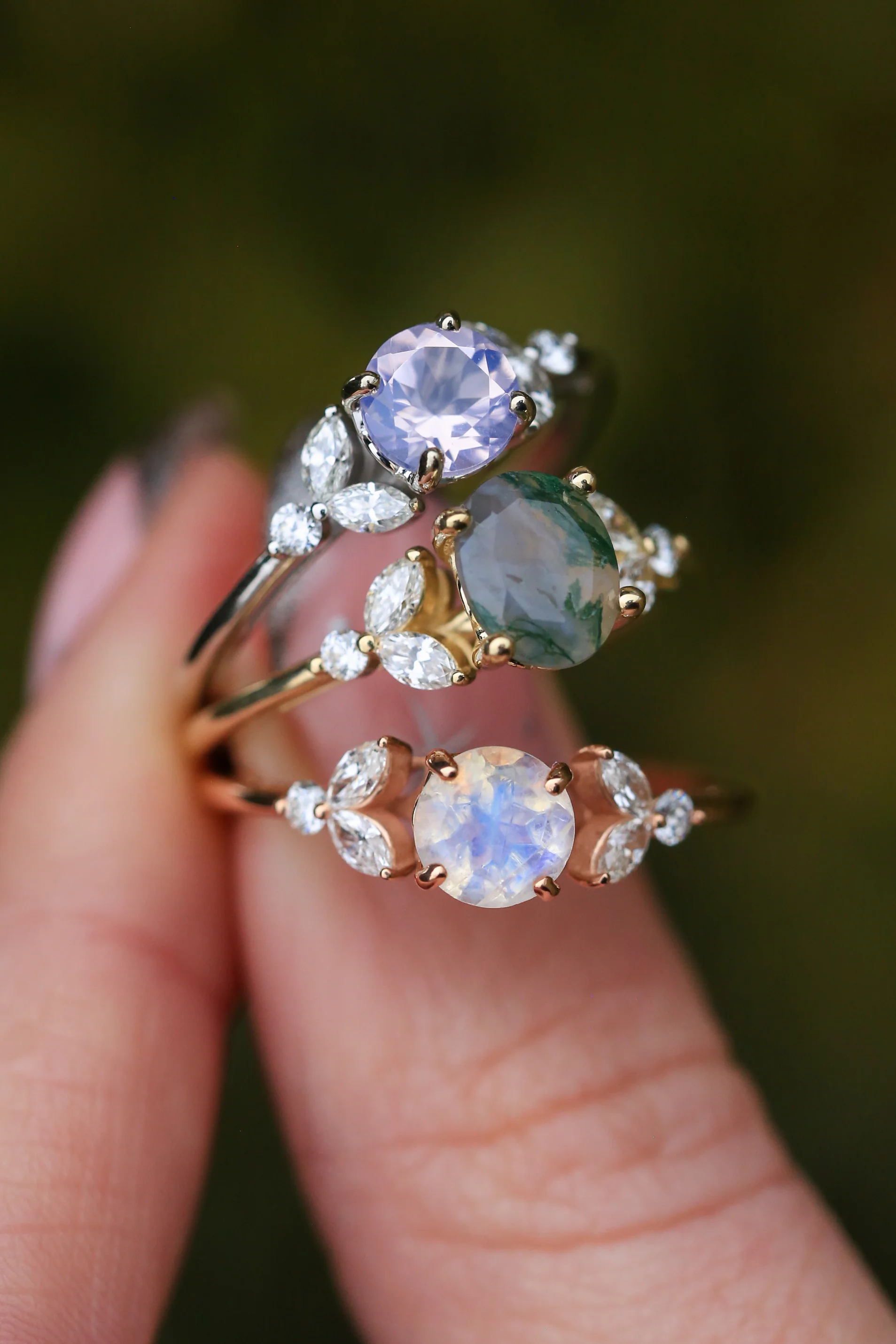 "BLOSSOM" - ROUND CUT ENGAGEMENT RING WITH DIAMOND ACCENTS - Image 33