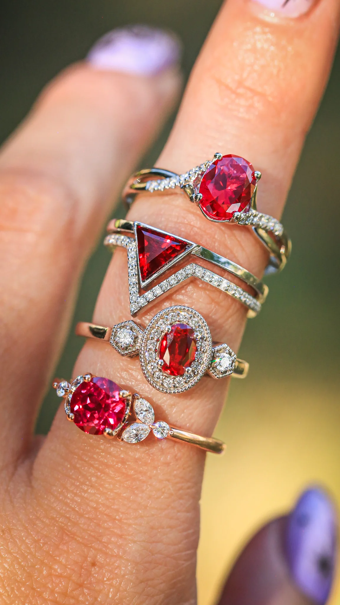 "BLOSSOM" - ROUND CUT ENGAGEMENT RING WITH DIAMOND ACCENTS - Image 34