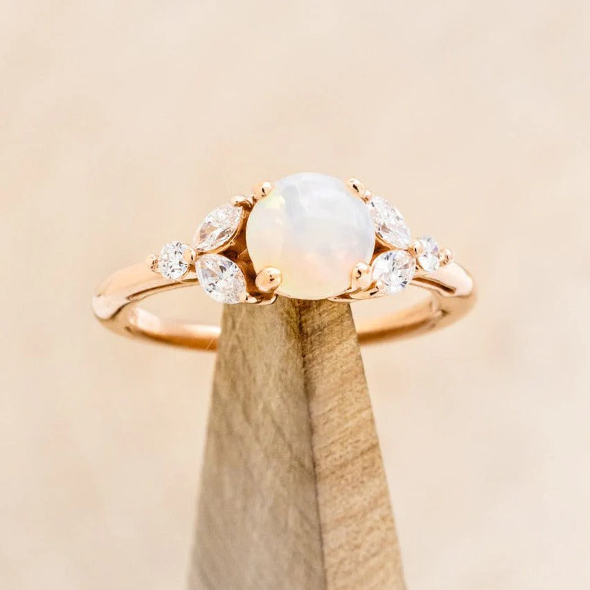 "BLOSSOM" - ROUND CUT ENGAGEMENT RING WITH DIAMOND ACCENTS - Image 4