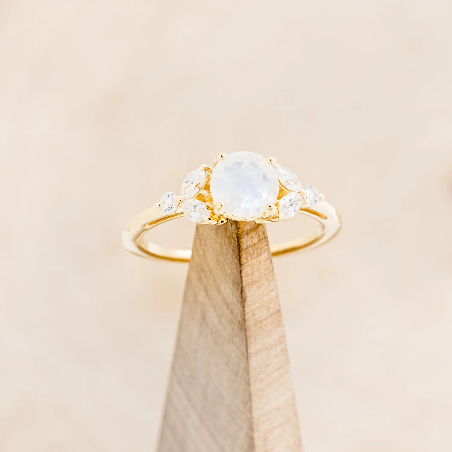 "BLOSSOM" - ROUND CUT ENGAGEMENT RING WITH DIAMOND ACCENTS - Image 5