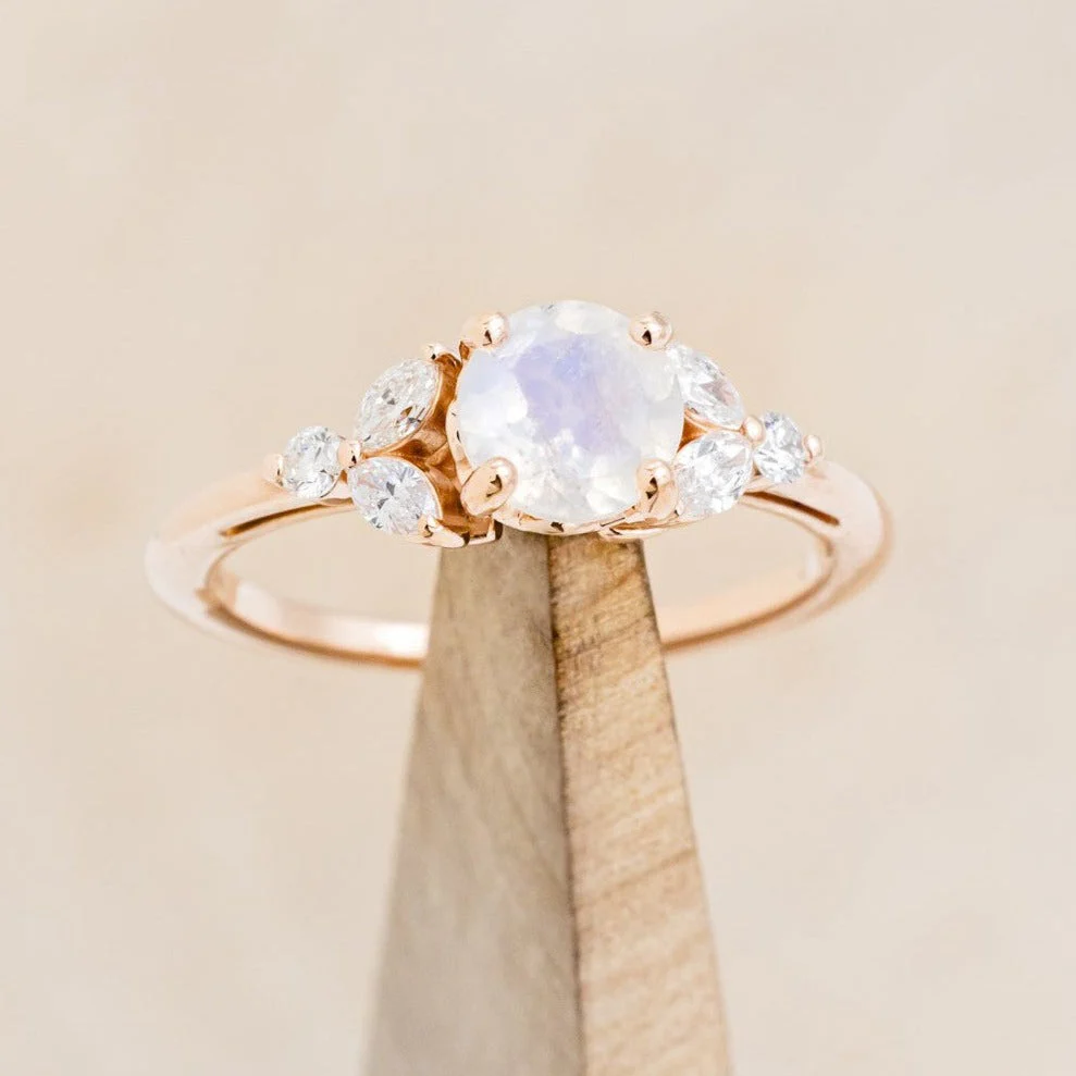 "BLOSSOM" - ROUND CUT ENGAGEMENT RING WITH DIAMOND ACCENTS - Image 7