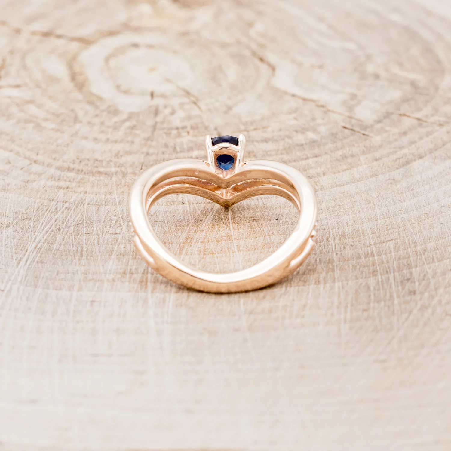 "CICELY" - PEAR CUT LAB-GROWN BLUE SAPPHIRE ENGAGEMENT RING WITH DIAMOND ACCENTS - Image 5