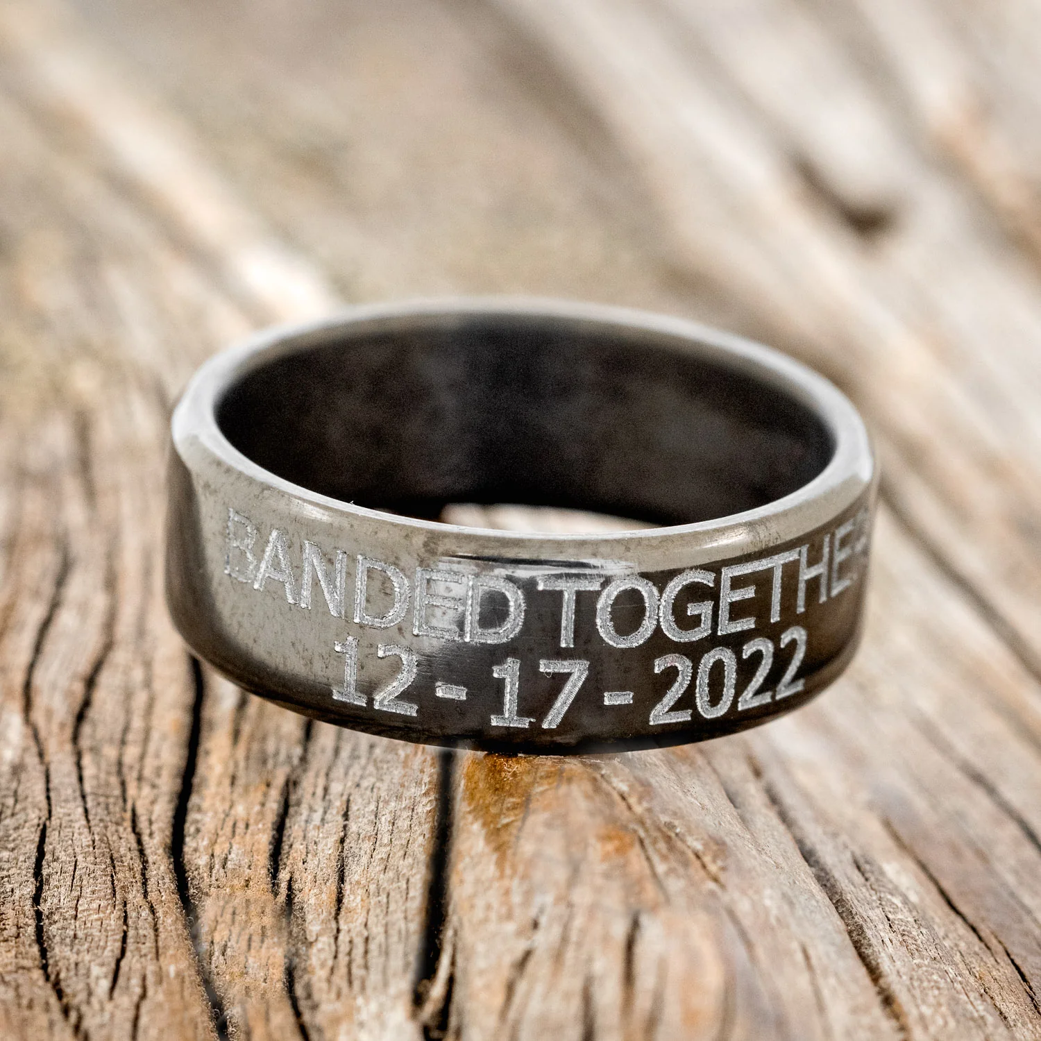 CUSTOM ENGRAVED "DUCK BAND" WEDDING RING - Image 8