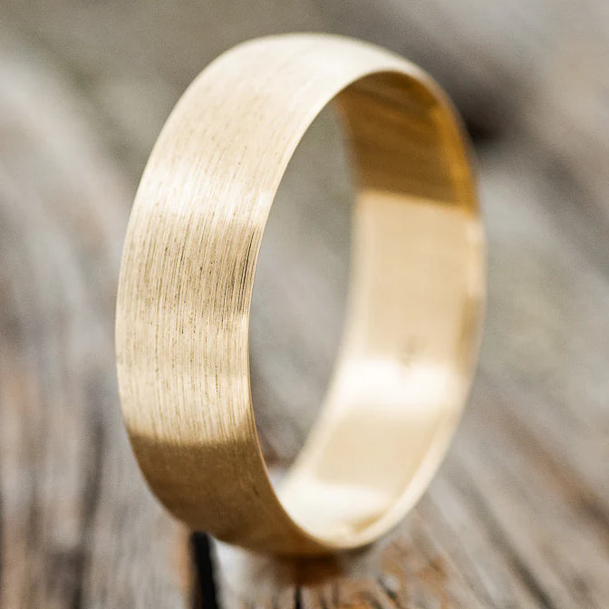 DOMED SOLID METAL WEDDING BAND WITH A BRUSHED FINISH - Image 4