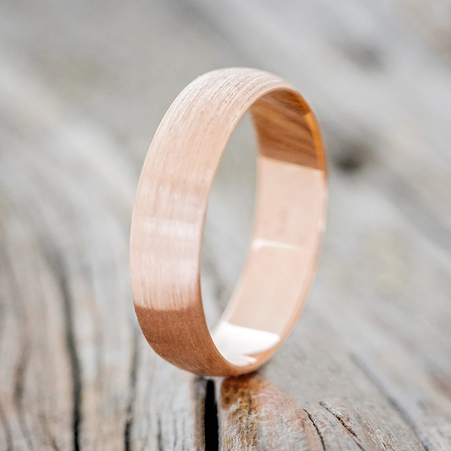 DOMED SOLID METAL WEDDING BAND WITH A BRUSHED FINISH - Image 7