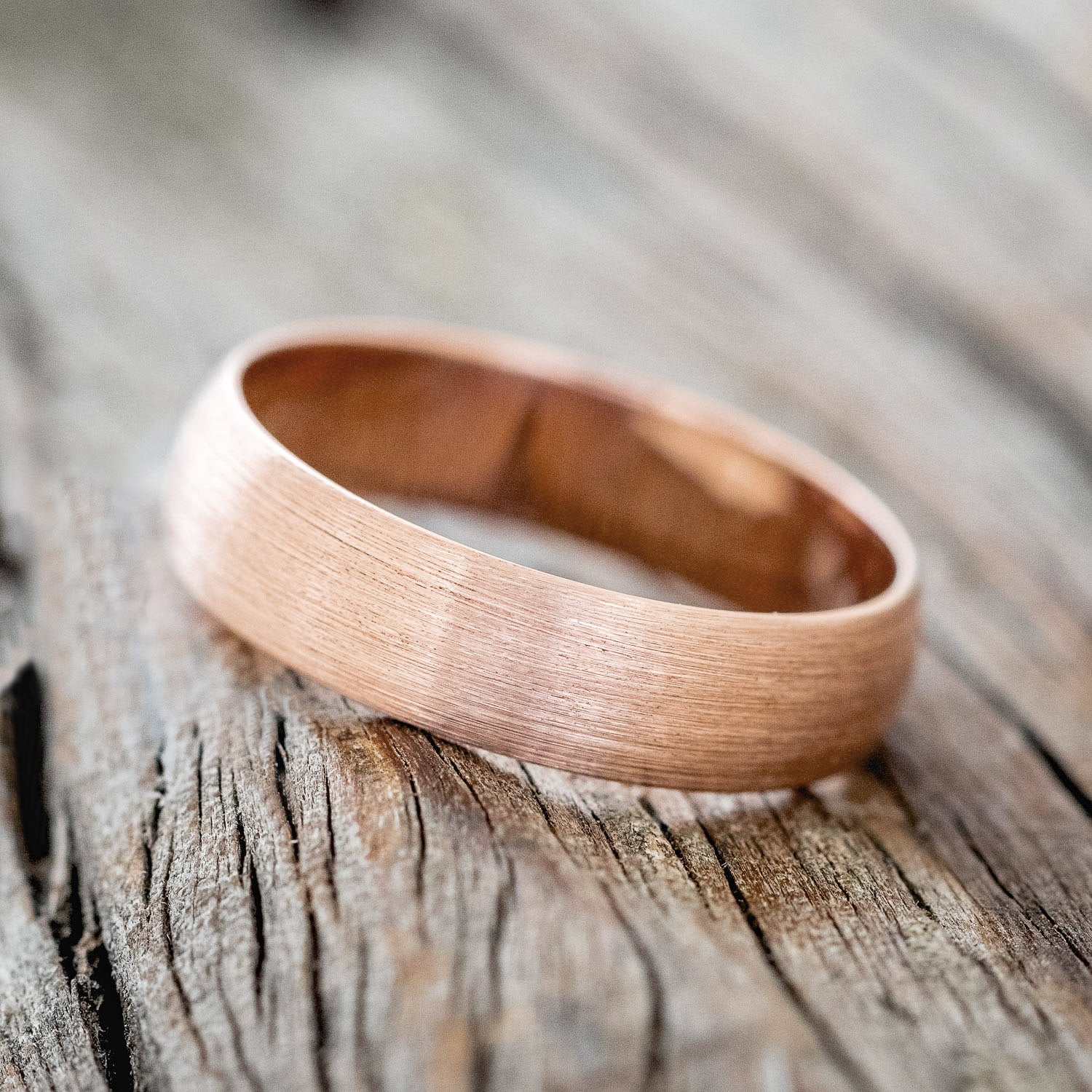 DOMED SOLID METAL WEDDING BAND WITH A BRUSHED FINISH - Image 8