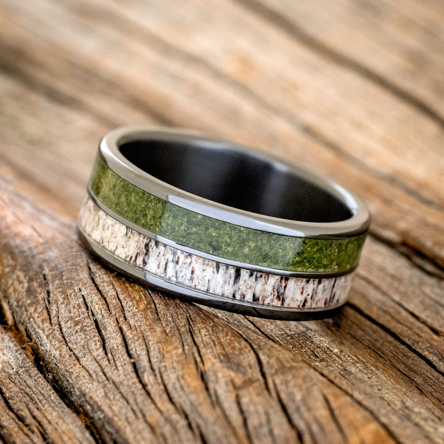 "DYAD" - MOSS & ANTLER WEDDING BAND - Image 11