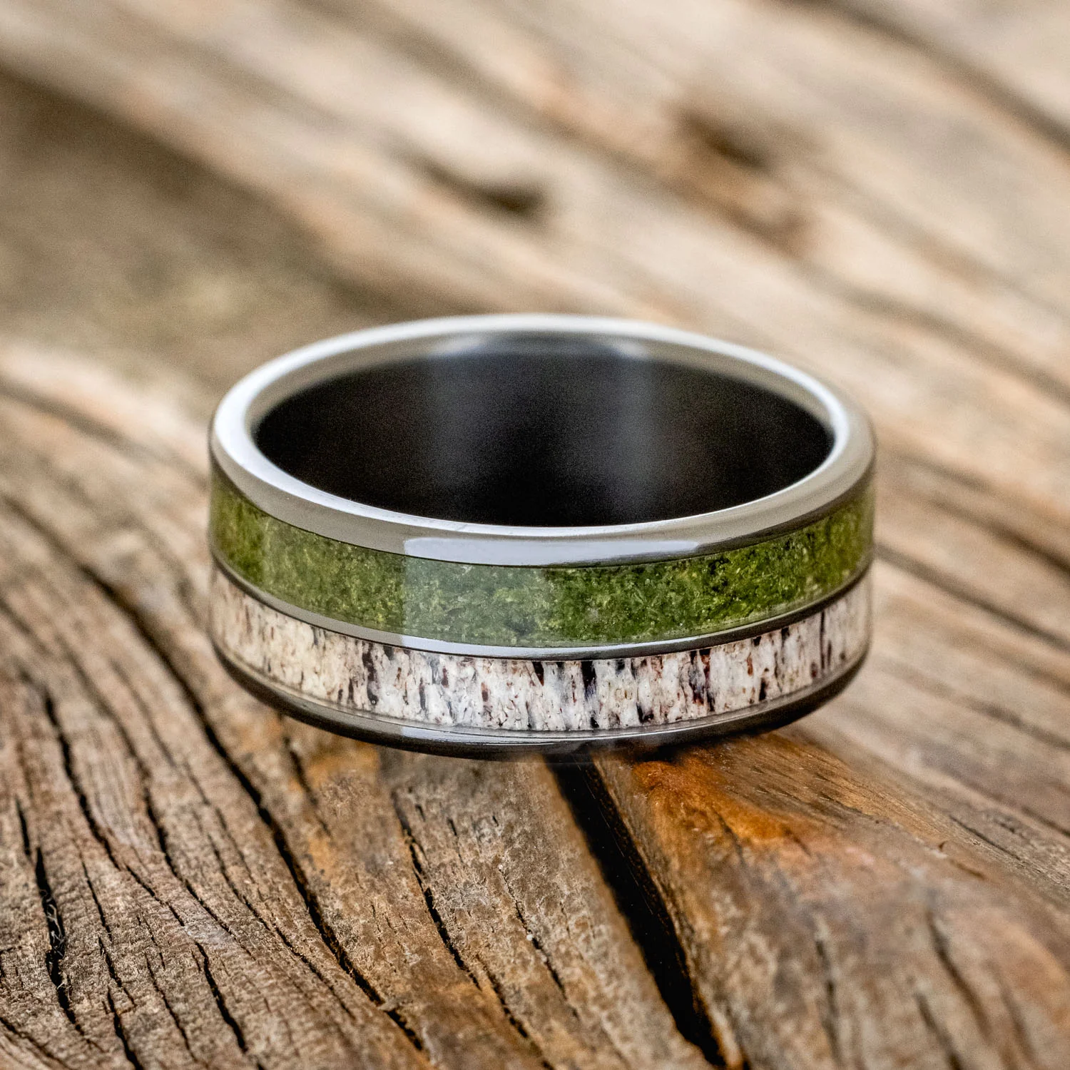 "DYAD" - MOSS & ANTLER WEDDING BAND - Image 12