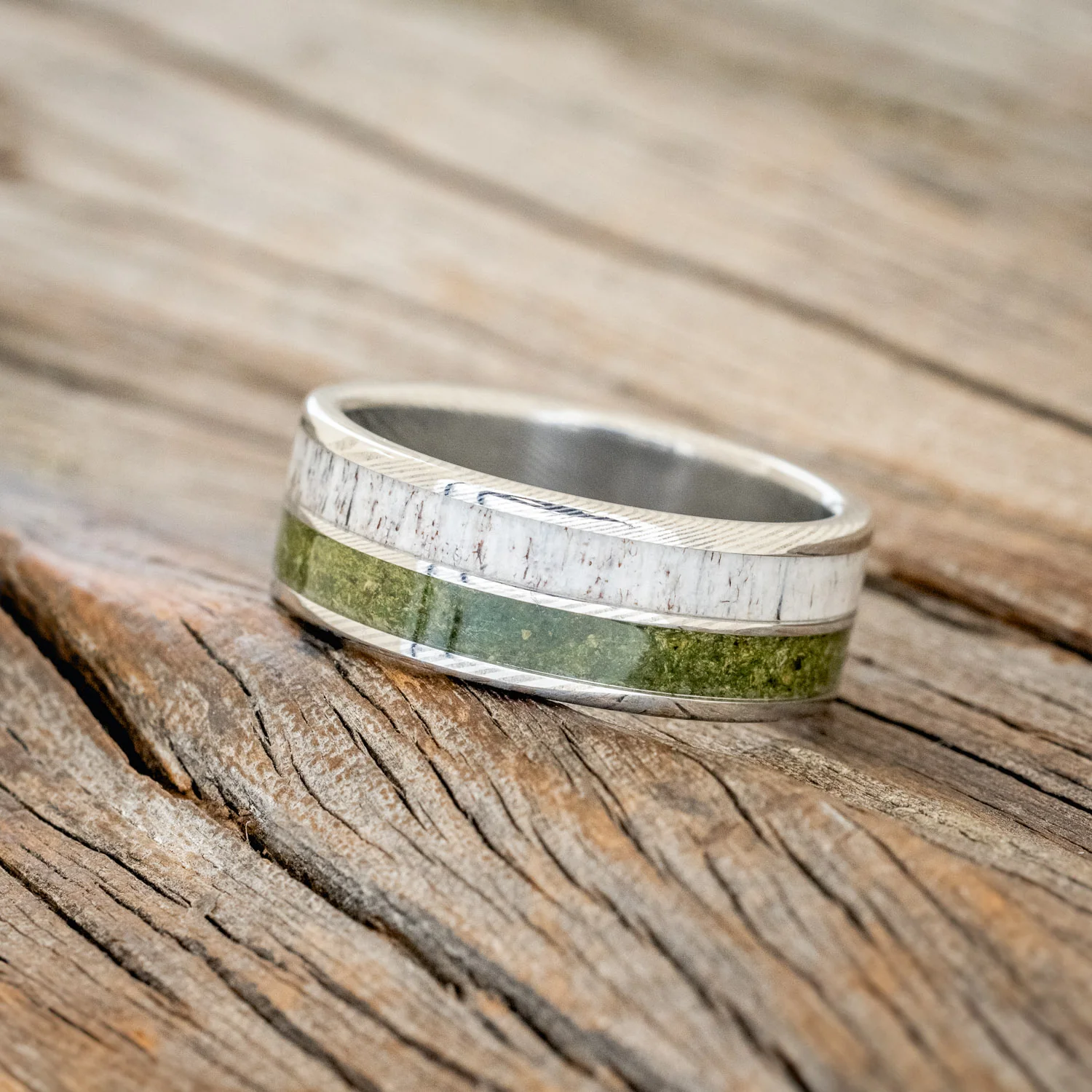 "DYAD" - MOSS & ANTLER WEDDING BAND - Image 14