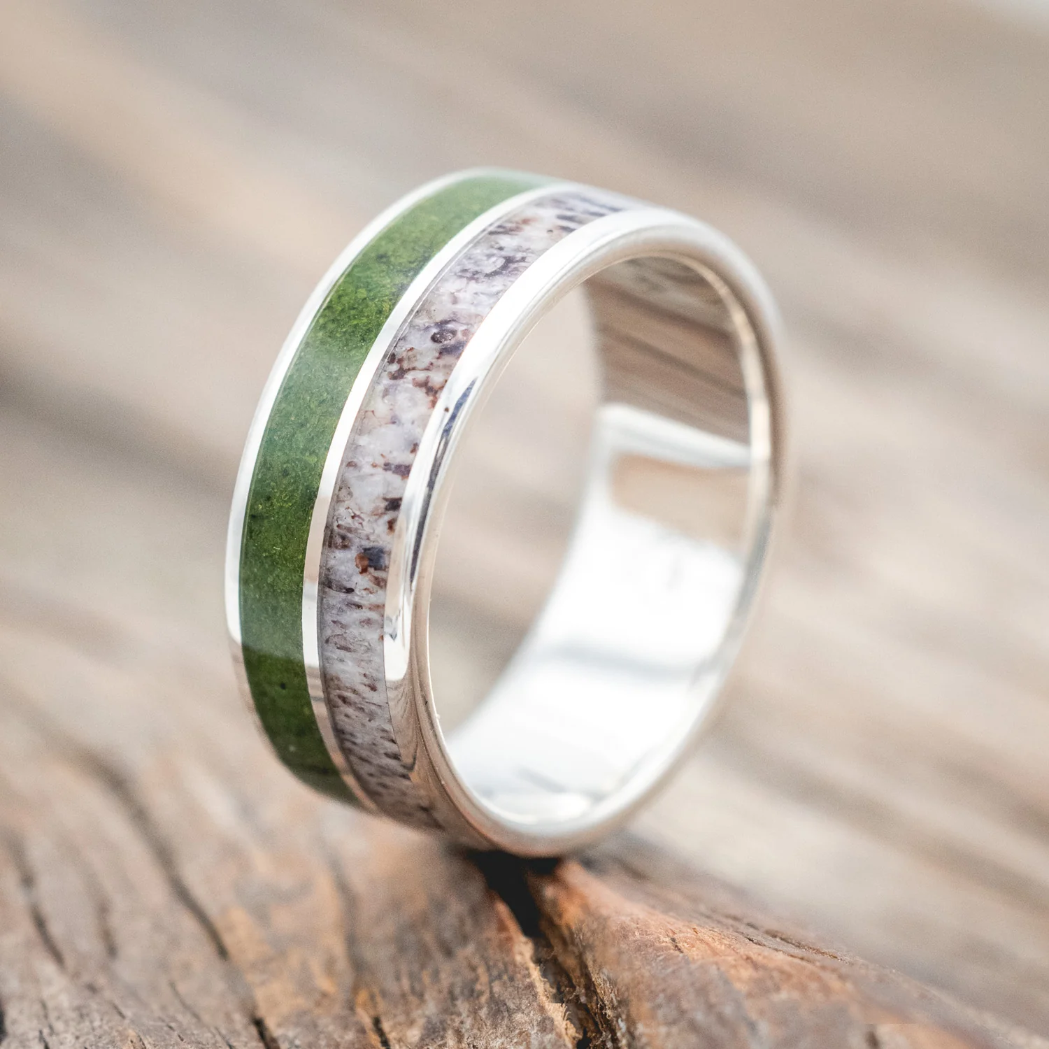 "DYAD" - MOSS & ANTLER WEDDING BAND - Image 16
