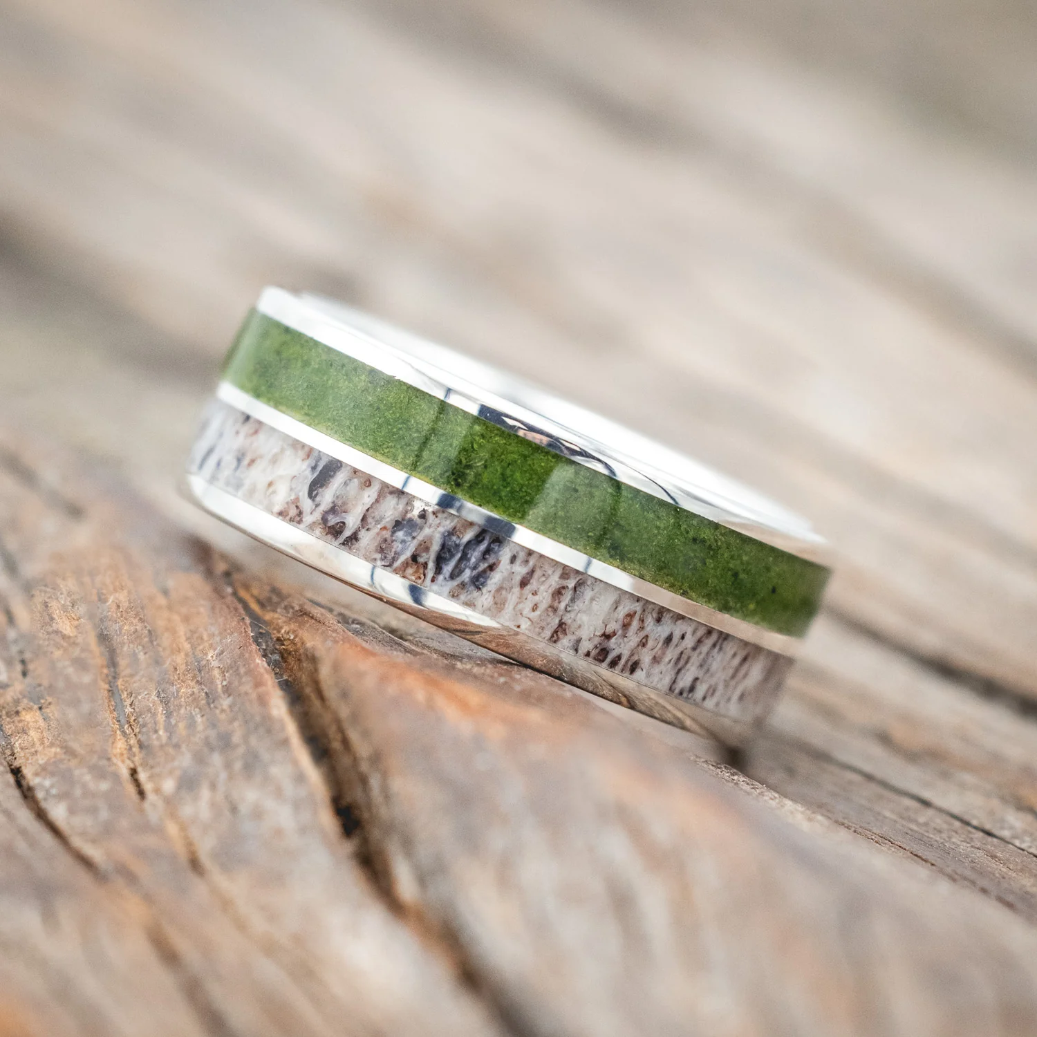 "DYAD" - MOSS & ANTLER WEDDING BAND - Image 17