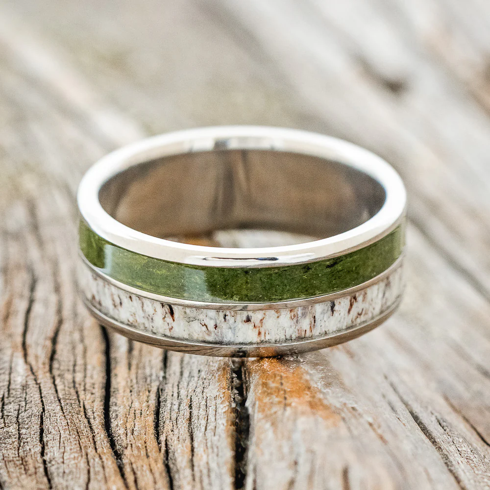 "DYAD" - MOSS & ANTLER WEDDING BAND - Image 3