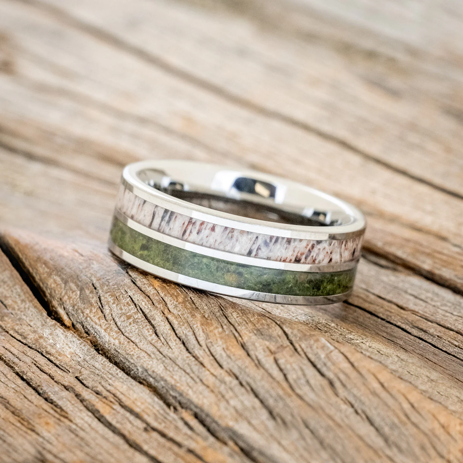 "DYAD" - MOSS & ANTLER WEDDING BAND - Image 5