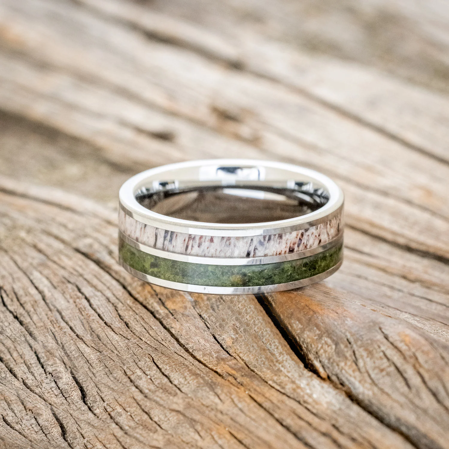 "DYAD" - MOSS & ANTLER WEDDING BAND - Image 6