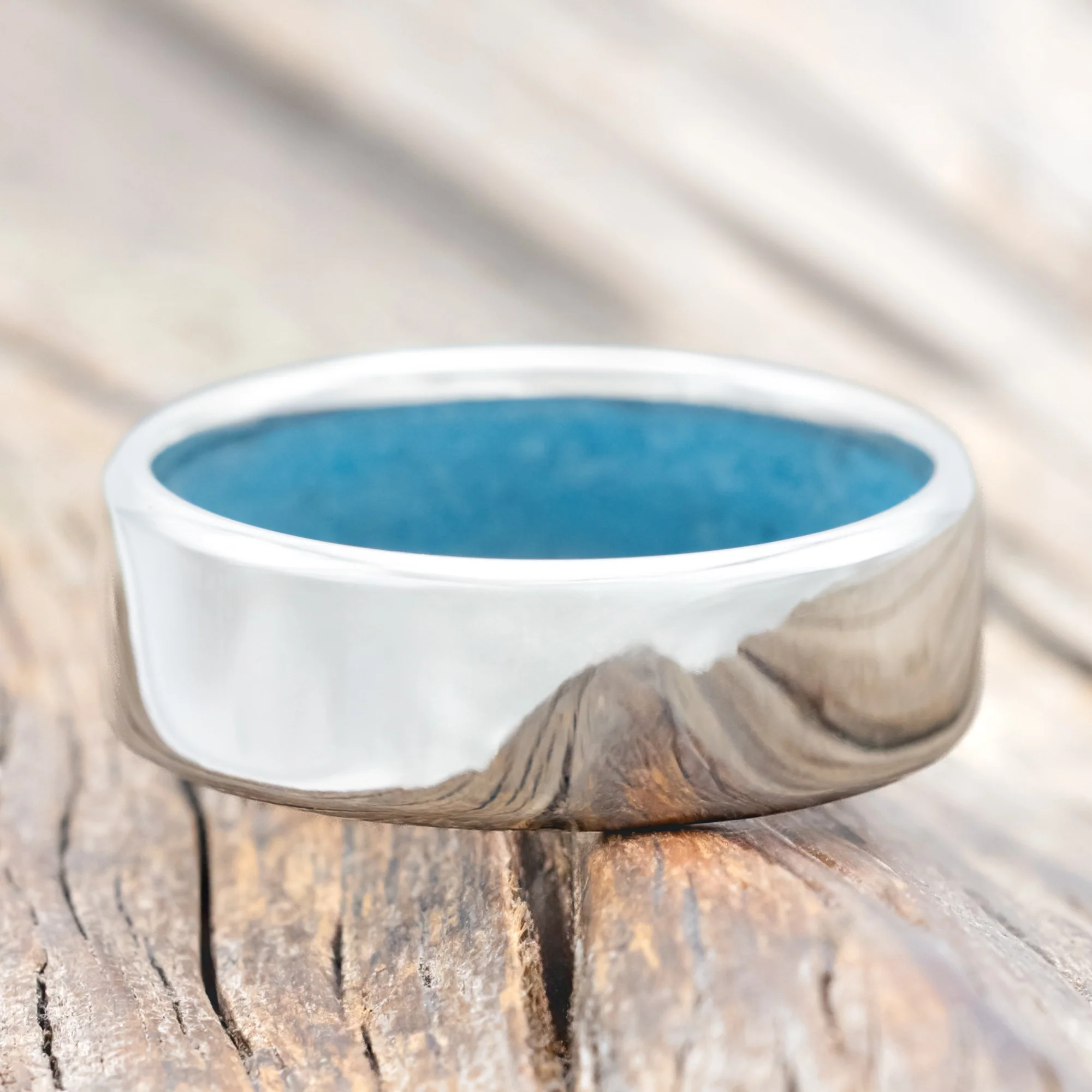 TURQUOISE LINED WEDDING BAND - Image 12