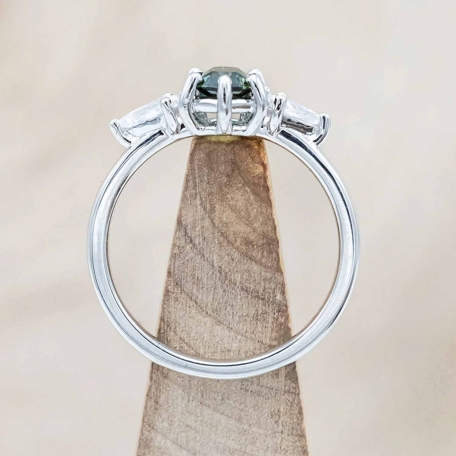 ONE-OF-A-KIND - "ISLA" - ELONGATED HEXAGON CUT AUSTRALIAN SAPPHIRE ENGAGEMENT RING WITH MOISSANITE ACCENTS - Image 14