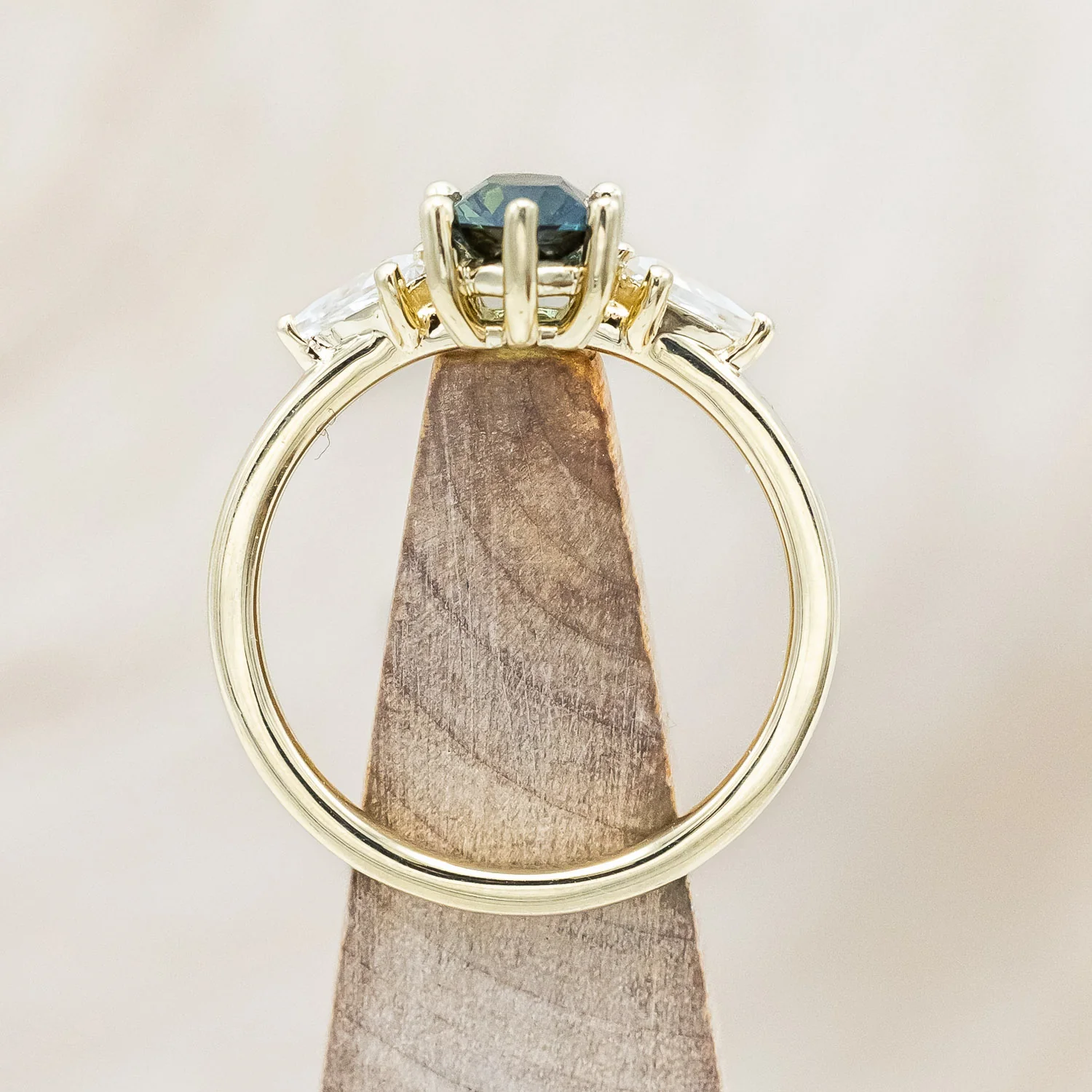 ONE-OF-A-KIND - "ISLA" - ELONGATED HEXAGON CUT AUSTRALIAN SAPPHIRE ENGAGEMENT RING WITH MOISSANITE ACCENTS - Image 19