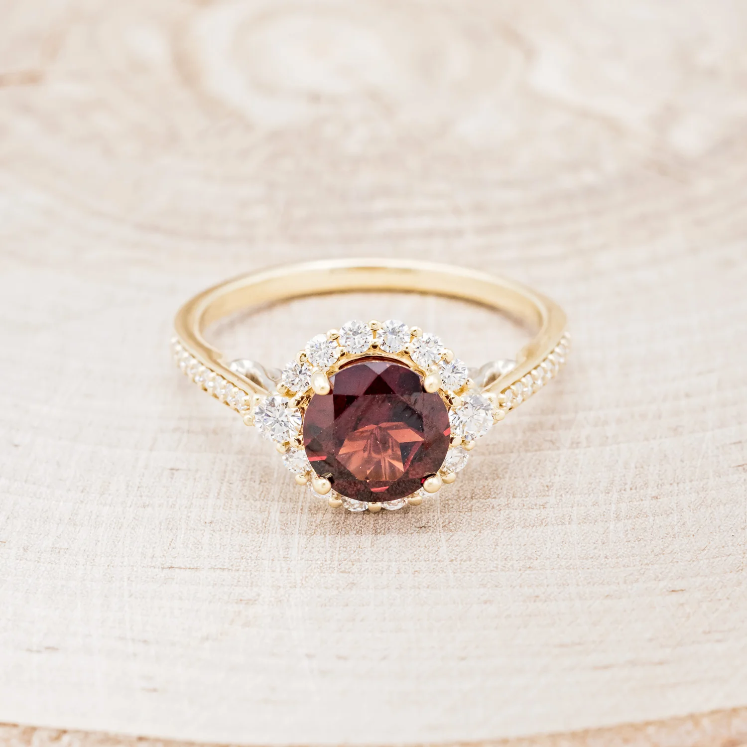 "OPHELIA" - ENGAGEMENT RING WITH DIAMOND HALO & ACCENTS - MOUNTING ONLY - SELECT YOUR OWN STONE - Image 13