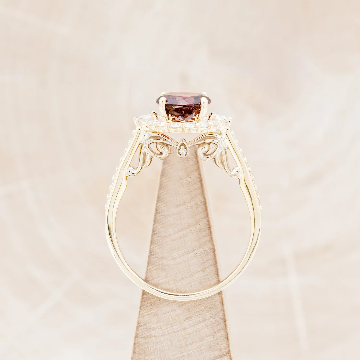 "OPHELIA" - ENGAGEMENT RING WITH DIAMOND HALO & ACCENTS - MOUNTING ONLY - SELECT YOUR OWN STONE - Image 15