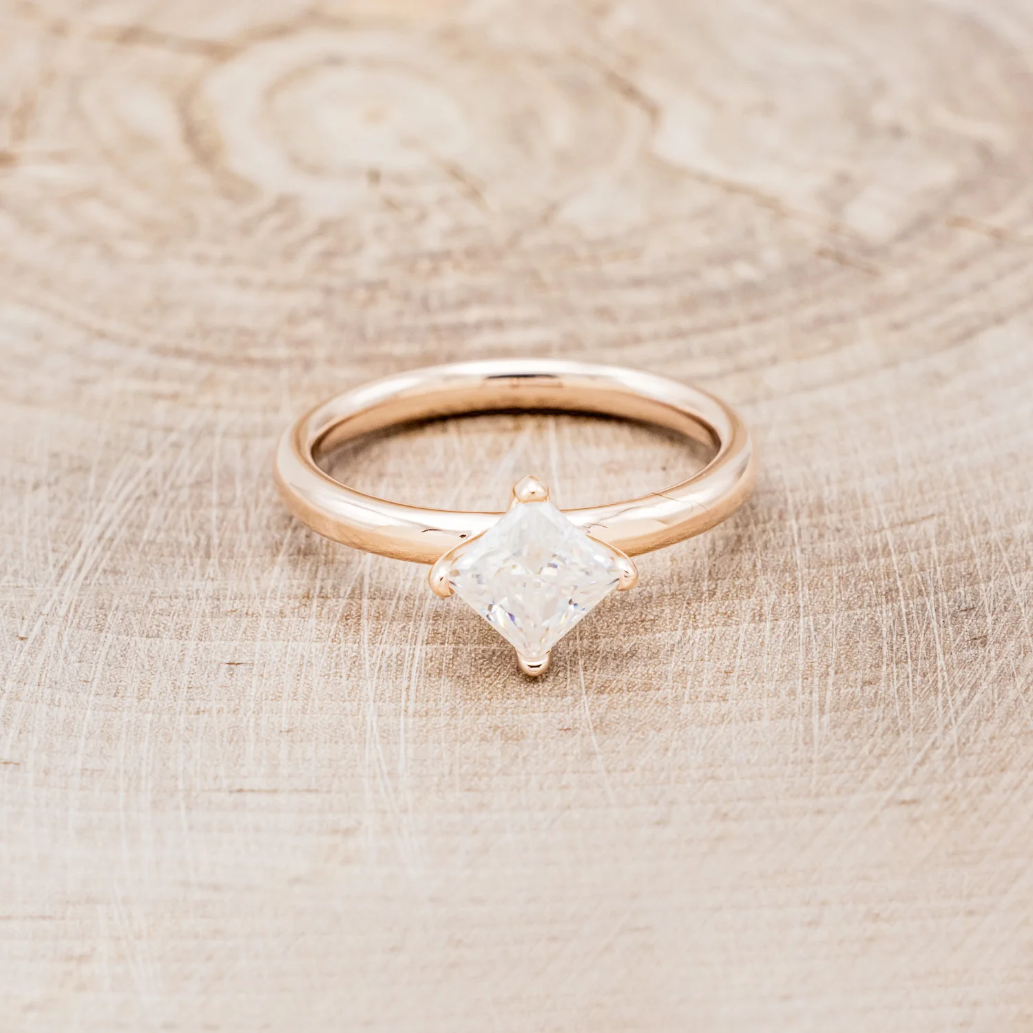 POINT-SET PRINCESS CUT MOISSANITE SOLITAIRE ENGAGEMENT RING - Image 4