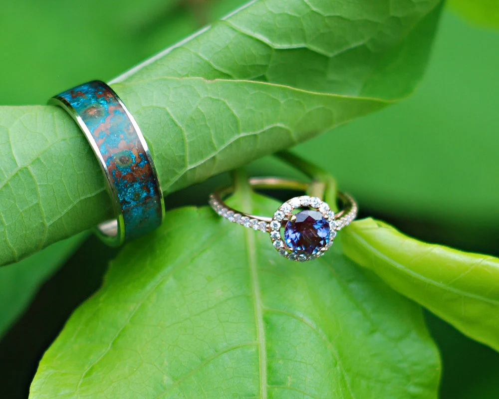 "RAINIER" - PATINA COPPER WEDDING BAND - Image 11