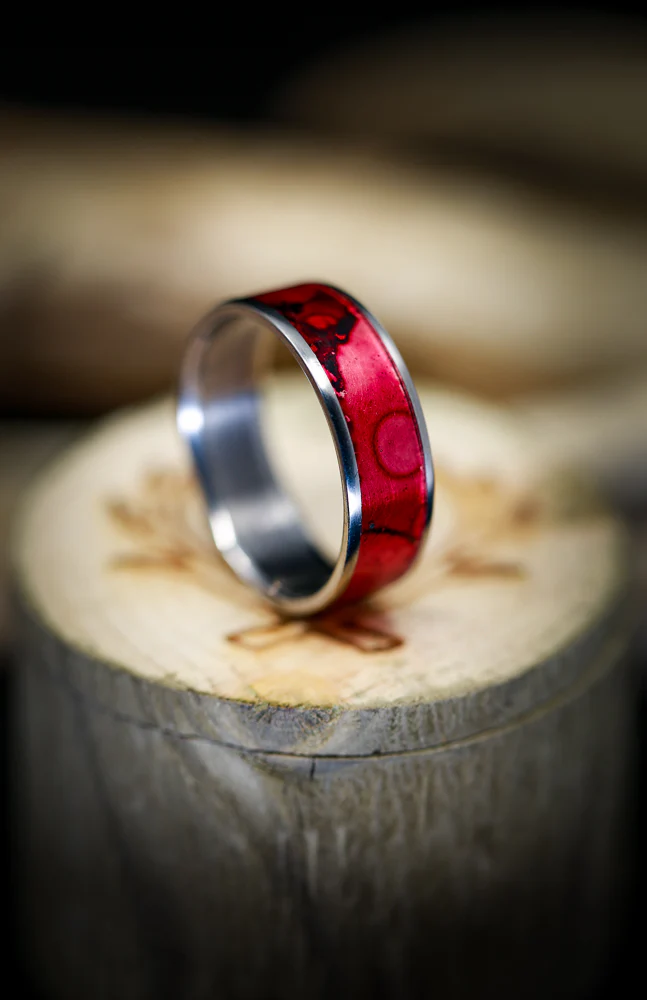 "RAINIER" - RED PATINA COPPER WEDDING BAND - Image 7