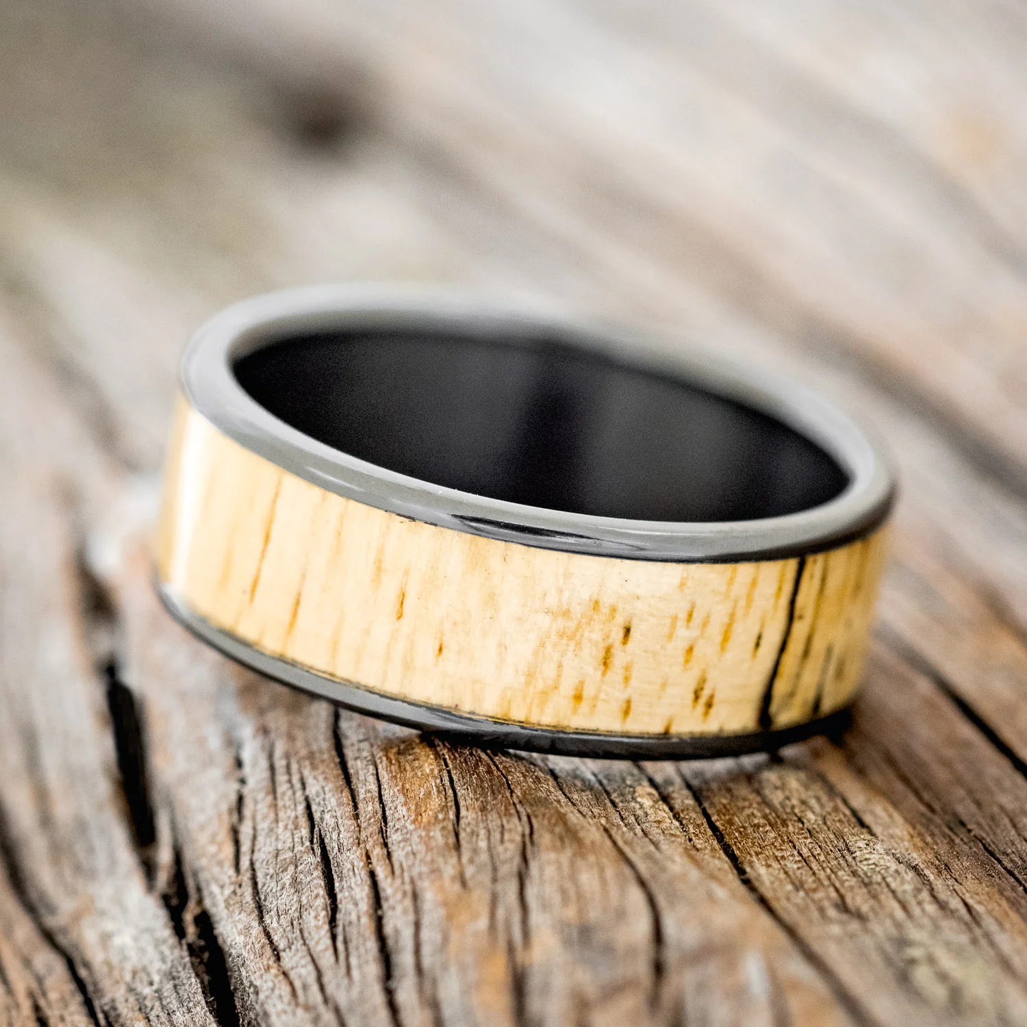 "RAINIER" - SPALTED MAPLE WEDDING BAND - Image 5
