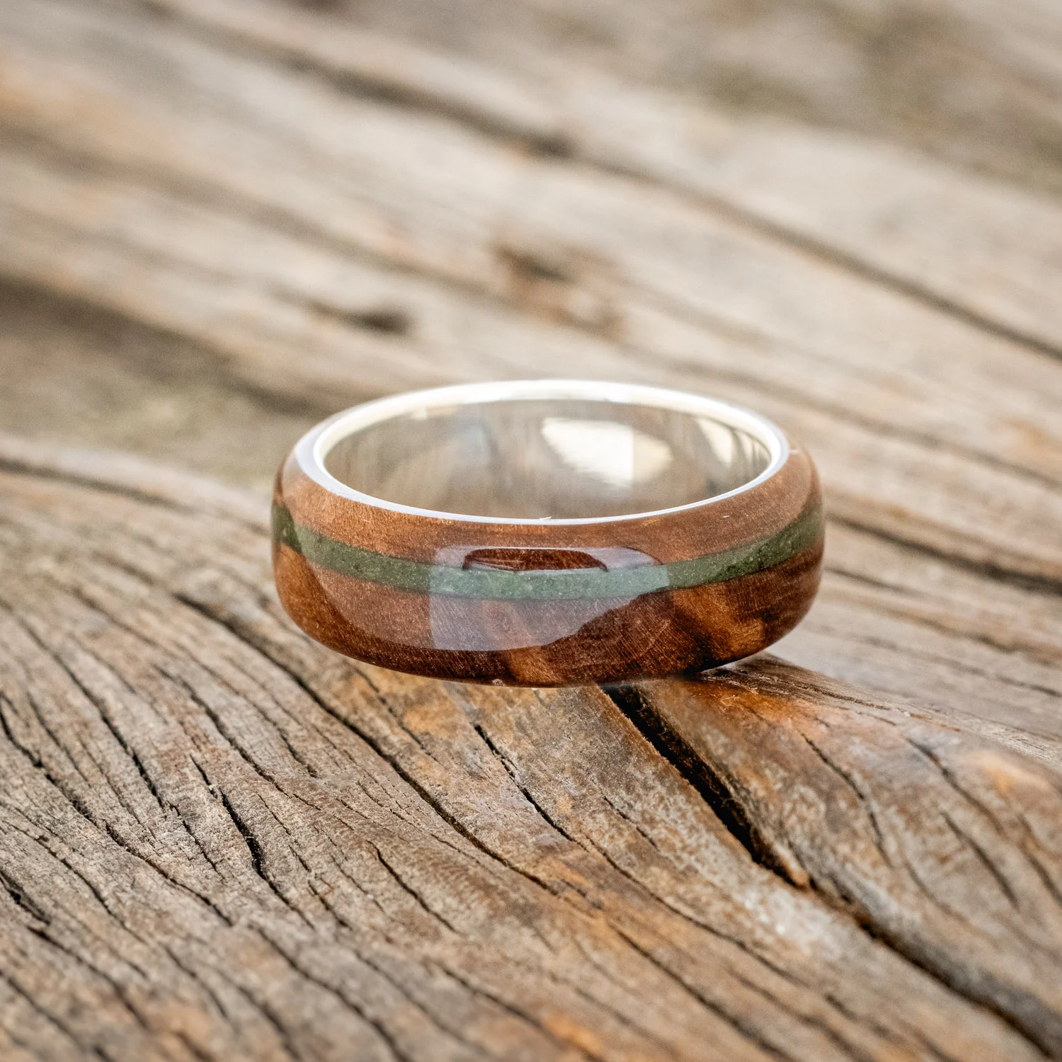 "REMMY" - REDWOOD & MOSS WEDDING RING - Image 10