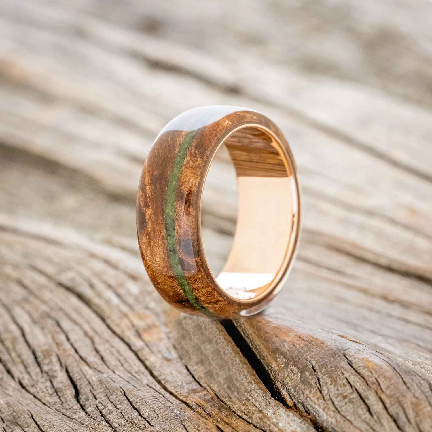"REMMY" - REDWOOD & MOSS WEDDING RING - Image 11